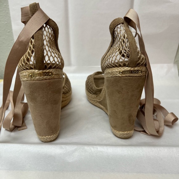 Jimmy Choo suede mesh espadrilles. - Picture 4 of 6